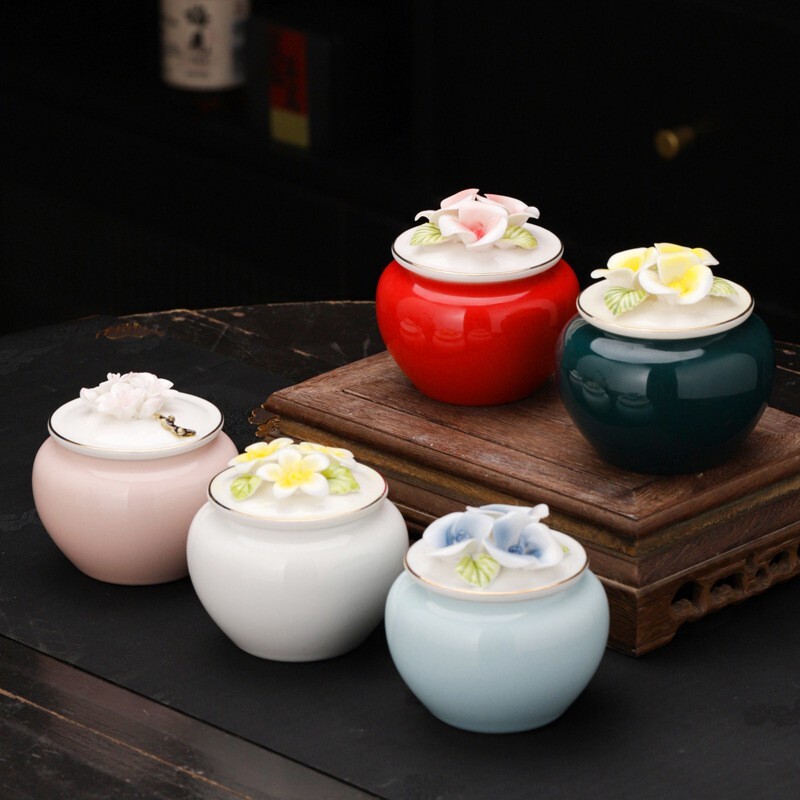 Borcan pentru cenușă funerară Urnă pentru incinerație umană Suport pentru cenușă pentru animale de companie Suport din ceramică Urne pentru cenușă pentru prieteni Sicriu sigiliu Borcan de depozitare