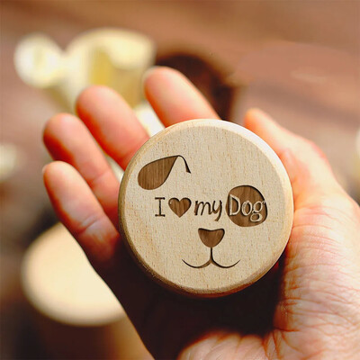 Kutyanyomott, fából faragott kutyaszőrszőr emlékdoboz, fogak mentése kisállat fogak tárolódoboza elveszett kisállat urna emlékére ajándék kutyabarátoknak