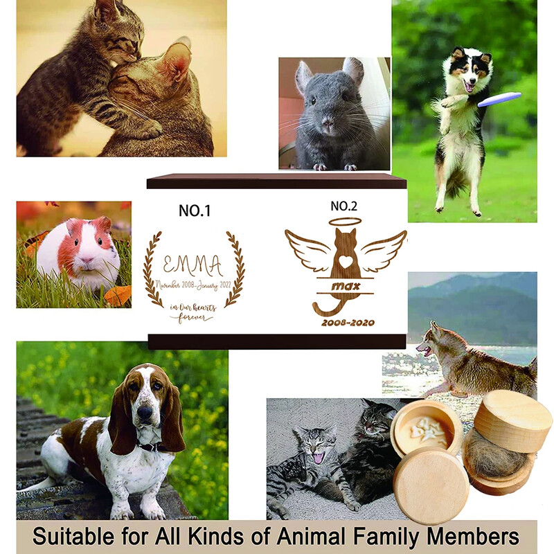 Kutyanyomott, fából faragott kutyaszőrszőr emlékdoboz, fogak mentése kisállat fogak tárolódoboza elveszett kisállat urna emlékére ajándék kutyabarátoknak