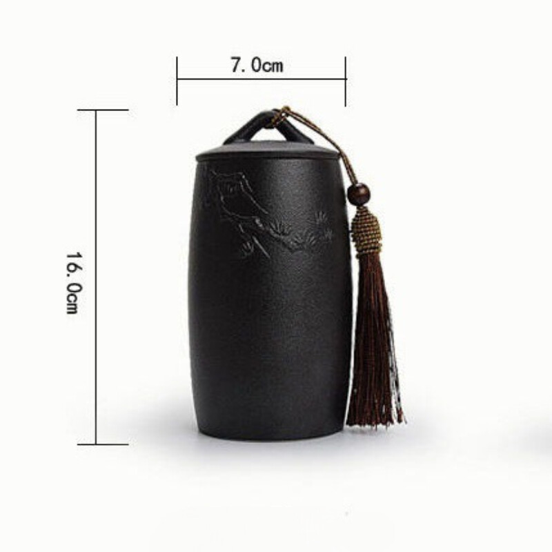 Suport din ceramică pentru cenușă funerară, urnă pentru incinerare umană, suport pentru cenușă pentru animale de companie, suvenir, sicriu pentru urne, alb și negru