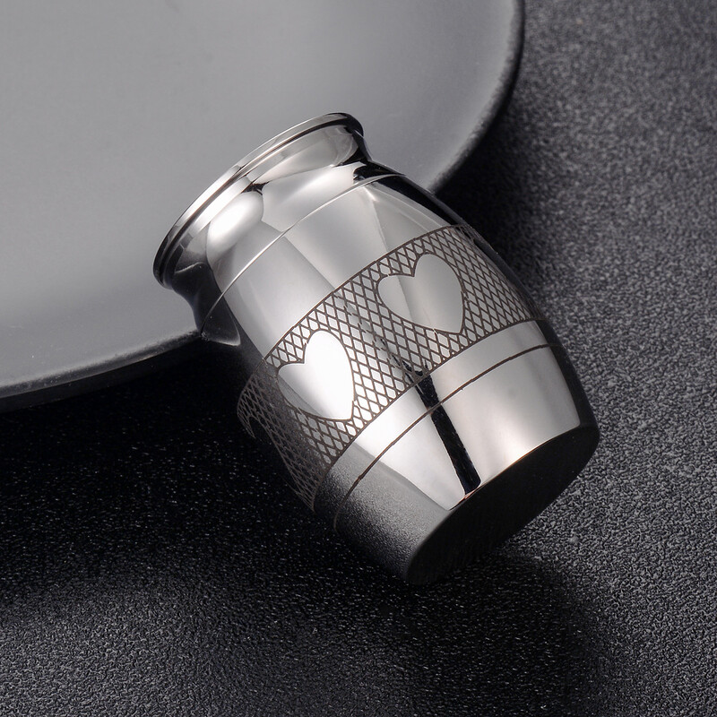 Rozsdamentes acél emlékurnák emberi hamuhoz, többféle színben, kis hamvasztási urnák kiválasztásához emberi hamvak vagy háziállatok hamvai számára