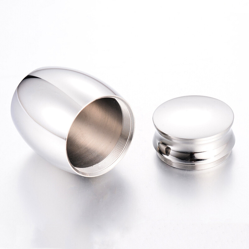 Rozsdamentes acél emlékurnák emberi hamuhoz, többféle színben, kis hamvasztási urnák kiválasztásához emberi hamvak vagy háziállatok hamvai számára