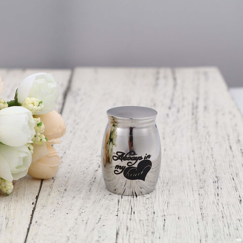 Rozsdamentes acél emlékurnák emberi hamuhoz, többféle színben, kis hamvasztási urnák kiválasztásához emberi hamvak vagy háziállatok hamvai számára