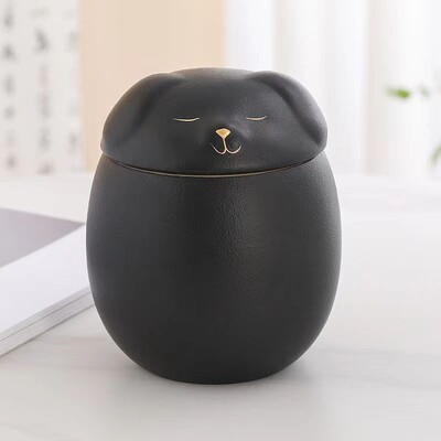 Urnă pentru câine de companie Cenușă în formă de câine Urne de incinerare Memorială Urne decorative negre realizate manual pentru funerar Urnă pentru câine Memorial