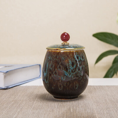 Urnă mică pentru animale de companie, pasăre, câine, urne pentru animale de companie, sicrie pentru animale de companie, vază funerară, cenușă de incinerare pentru pisici, pentru cenușă umană, ceramică pictată manual