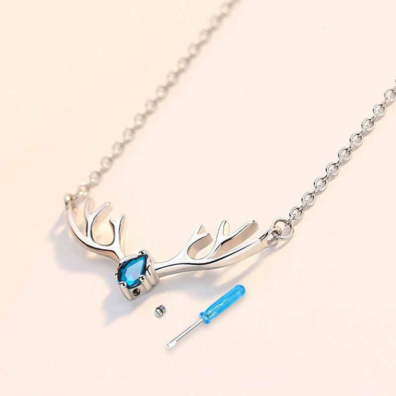 Elnio urnos karoliai pelenams nerūdijančio plieno ragų kremavimo papuošalų urnos karoliai naminiams gyvūnėliams/žmonėms. Pasidaryk pats atminimo papuošalų dovana