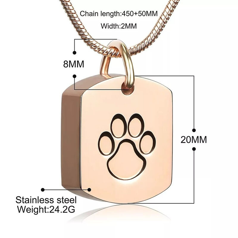 Kisállat urna nyaklánc hamu számára, macska fém medál, urna háziállatok számára, temetés, mini hamuhamvasztás, emlékkő kutya emlékére