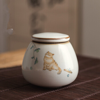 Urn for Cat Ashes-Cat Shape Memorial Urns-Χειροποίητα μαύρα διακοσμητικά δοχεία για κηδεία，Κάρτα γάτας, μνημείο γάτας