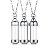 Cilindra dzidra stikla kaklarota no nerūsējošā tērauda sirds flakona smaržu pudele kremācijas urnas kulons sievietēm, piemiņa
