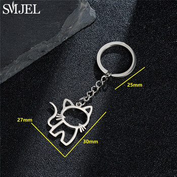 Cartoon Kitten Keychain Fashion Animal Keychain Creative Happy Cat μενταγιόν για γυναίκες Αξεσουάρ τσάντα τσάντας μπρελόκ αυτοκινήτου DIY Δώρο