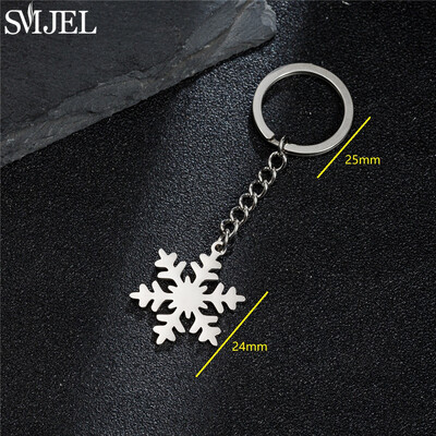 Breloc de modă cu fulg de zăpadă Boho Daisy Datura Plant Breloc din oțel inoxidabil pentru femei fete Accesorii de Crăciun Portachei