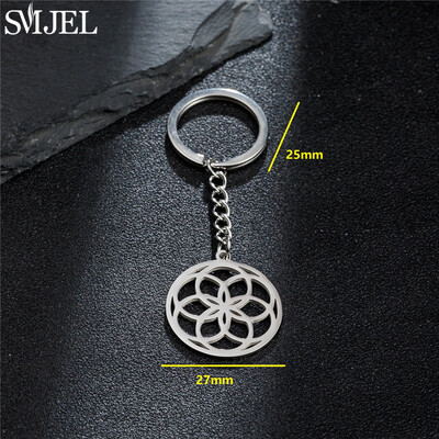 Breloc de modă cu fulg de zăpadă Boho Daisy Datura Plant Breloc din oțel inoxidabil pentru femei fete Accesorii de Crăciun Portachei