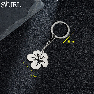 Breloc de modă cu fulg de zăpadă Boho Daisy Datura Plant Breloc din oțel inoxidabil pentru femei fete Accesorii de Crăciun Portachei