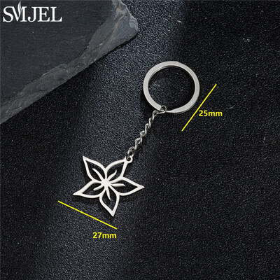 Breloc de modă cu fulg de zăpadă Boho Daisy Datura Plant Breloc din oțel inoxidabil pentru femei fete Accesorii de Crăciun Portachei