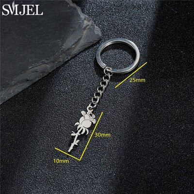 Breloc de modă cu fulg de zăpadă Boho Daisy Datura Plant Breloc din oțel inoxidabil pentru femei fete Accesorii de Crăciun Portachei