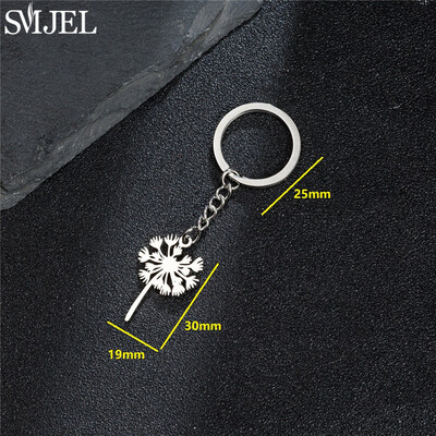 Breloc de modă cu fulg de zăpadă Boho Daisy Datura Plant Breloc din oțel inoxidabil pentru femei fete Accesorii de Crăciun Portachei
