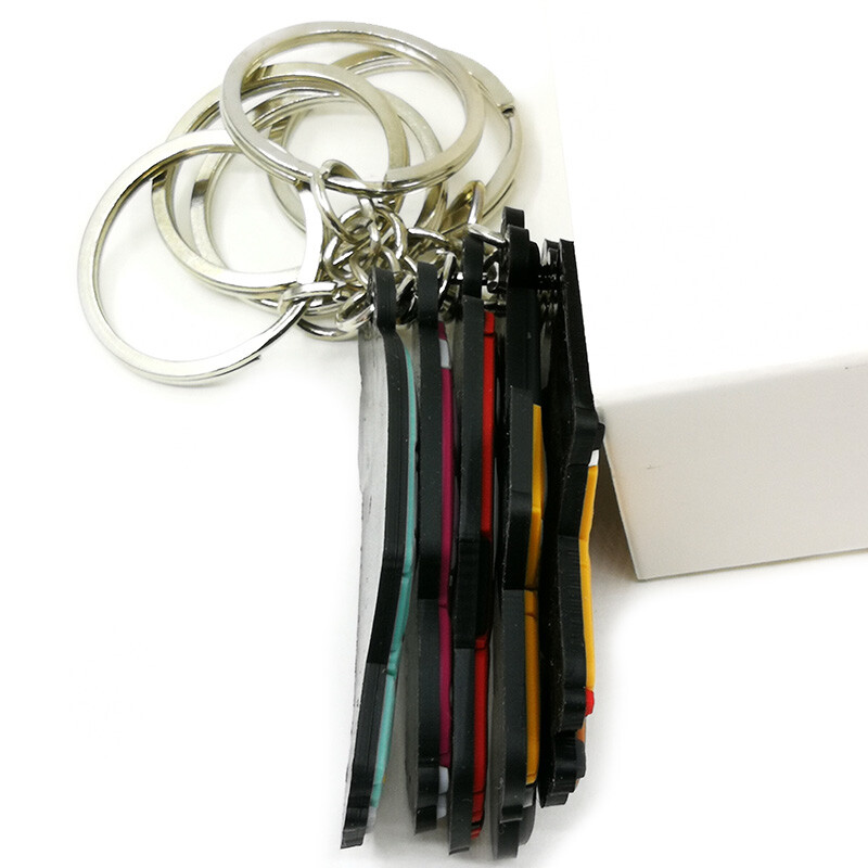 1 buc. breloc din PVC, 6 culori de breloc în formă de mașină, breloc, breloc colorat, suport pentru chei, pentru cadou pentru băiețel, jucării pentru copii