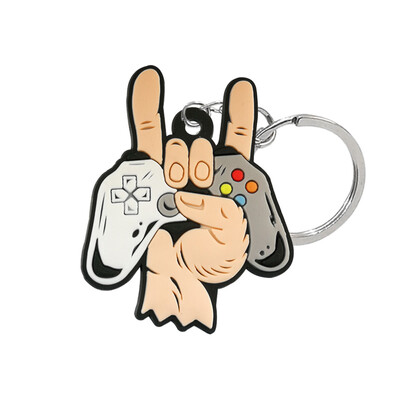 1 vnt PVC naujo stiliaus žaidimų mašinų raktų pakabukas ir raktų pakabukas Mielas žaidimų pultelis vairasvirtė raktų pakabukas, krepšys, pakabinamas, tinka vyriški berniukų raktai