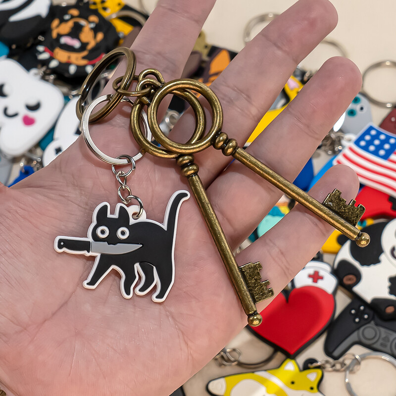 1 bucăți PVC breloc mod joystick anime figuri drăguțe animale pisici breloc peel broaște mașină breloc pentru copii cadou de aniversare