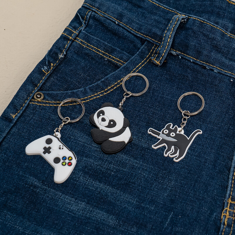 1 bucăți PVC breloc mod joystick anime figuri drăguțe animale pisici breloc peel broaște mașină breloc pentru copii cadou de aniversare