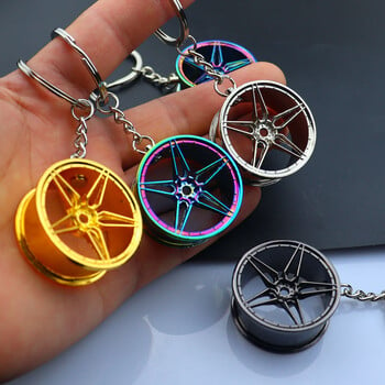 Creative Car Modified Metal Hub Key Chain Fashion Punk Mechanical Hub Κρεμαστό Κρεμαστό Τάση Μπρελόκ Χονδρική Δωρεάν αποστολή