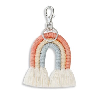 Bohemia Rainbow Tassels Keychains Ръчно изработено тъкане Аксесоар за окачване на кола Ключодържател за жени Чанти Ключодържател Декорация на дома Подарък