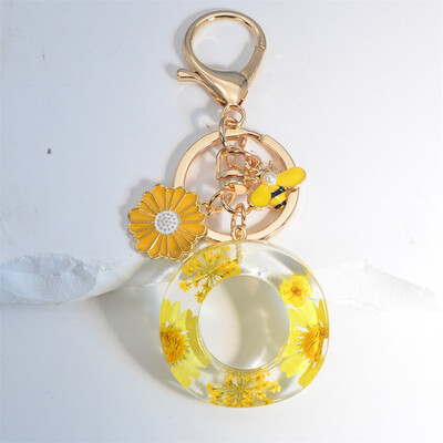 Margaretă rafinată 26 de litere brelocuri email dulce flori albine alfabet brelocuri nume inițiale brelocuri mașină ornamente pandantiv geantă