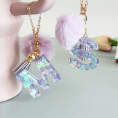 Blizgantys mados inicialai Raktų pakabukai su kutais, pakabukai su rankena, pakabukai, skirti moterų puodelių priedams