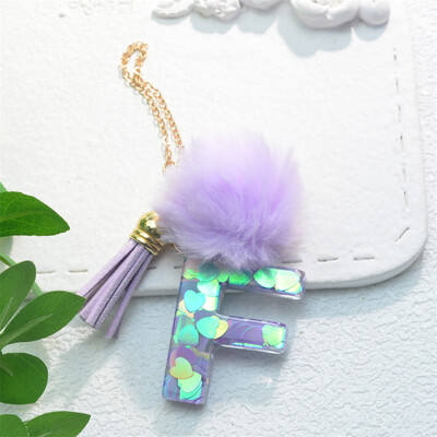 Blizgantys mados inicialai Raktų pakabukai su kutais, pakabukai su rankena, pakabukai, skirti moterų puodelių priedams