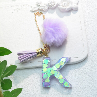 Blizgantys mados inicialai Raktų pakabukai su kutais, pakabukai su rankena, pakabukai, skirti moterų puodelių priedams