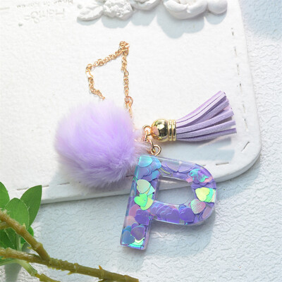 Blizgantys mados inicialai Raktų pakabukai su kutais, pakabukai su rankena, pakabukai, skirti moterų puodelių priedams