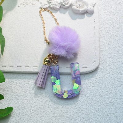 Blizgantys mados inicialai Raktų pakabukai su kutais, pakabukai su rankena, pakabukai, skirti moterų puodelių priedams