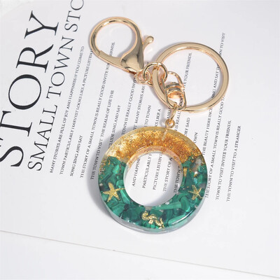 Breloc cu stele de mare cu literă inițială, femei, fete, rucsac, portofel, breloc pentru mașină, alfabet, verde, ornamente pentru motociclete, suport pentru chei, cadou