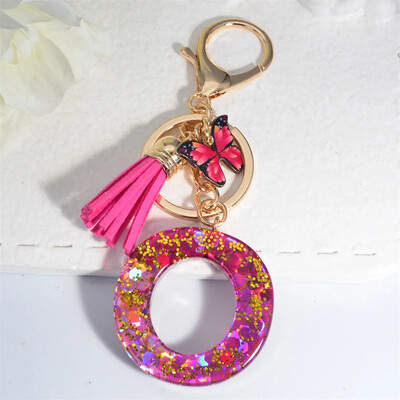 Fashion Glitter AZ strălucitor paiete litere pandantiv breloc ciucuri stele bile brelocuri brelocuri geanta ornamente mașină bibelorie accesorii