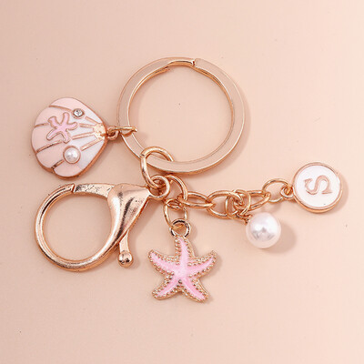 Aihua aranyos tengeri kulcstartó Starfish Shell sellő farok kulcstartók nyári ajándékok nőknek férfiaknak barkács kézzel készített ékszerek ajándékok