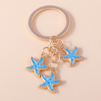 Aihua aranyos tengeri kulcstartó Starfish Shell sellő farok kulcstartók nyári ajándékok nőknek férfiaknak barkács kézzel készített ékszerek ajándékok