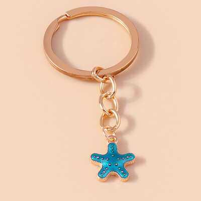 Aihua aranyos tengeri kulcstartó Starfish Shell sellő farok kulcstartók nyári ajándékok nőknek férfiaknak barkács kézzel készített ékszerek ajándékok