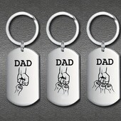 1 bucă breloc creativ din oțel inoxidabil pentru tata, cadouri de ziua tatălui, lanț cheie gravat pentru familie