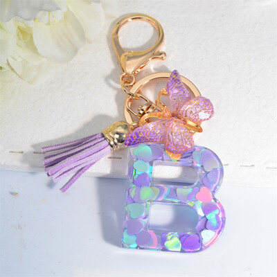 Sladký AZ písmenový prívesok na kľúče z živice, módne srdce, flitrové iniciály, prívesky na kľúče, taška, prívesok, ozdoba, držiak na kľúče od auta, doplnky, ozdoba