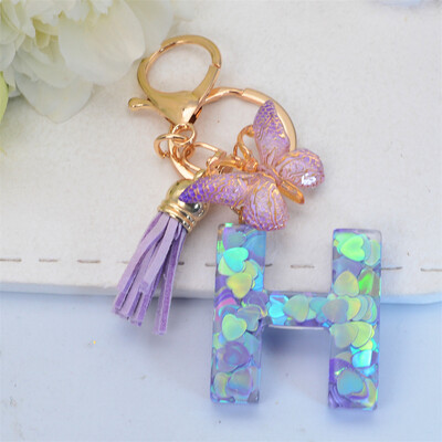 Sladký AZ písmenový prívesok na kľúče z živice, módne srdce, flitrové iniciály, prívesky na kľúče, taška, prívesok, ozdoba, držiak na kľúče od auta, doplnky, ozdoba