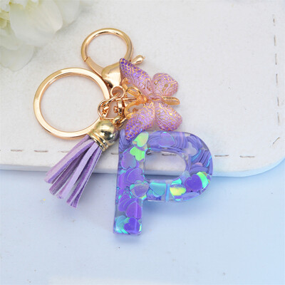 Sladký AZ písmenový prívesok na kľúče z živice, módne srdce, flitrové iniciály, prívesky na kľúče, taška, prívesok, ozdoba, držiak na kľúče od auta, doplnky, ozdoba