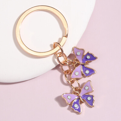 Breloc cu animale drăguț Shine Hollow Fluture Cristal Breloc Email Breloc Cadouri de suvenir pentru Femei Bărbați Bijuterii handmade DIY