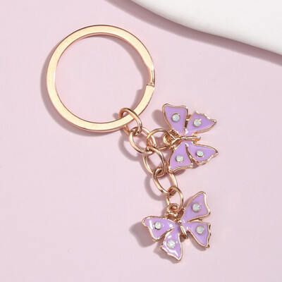 Breloc cu animale drăguț Shine Hollow Fluture Cristal Breloc Email Breloc Cadouri de suvenir pentru Femei Bărbați Bijuterii handmade DIY