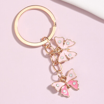 Breloc cu animale drăguț Shine Hollow Fluture Cristal Breloc Email Breloc Cadouri de suvenir pentru Femei Bărbați Bijuterii handmade DIY