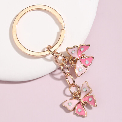 Breloc cu animale drăguț Shine Hollow Fluture Cristal Breloc Email Breloc Cadouri de suvenir pentru Femei Bărbați Bijuterii handmade DIY