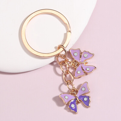 Breloc cu animale drăguț Shine Hollow Fluture Cristal Breloc Email Breloc Cadouri de suvenir pentru Femei Bărbați Bijuterii handmade DIY