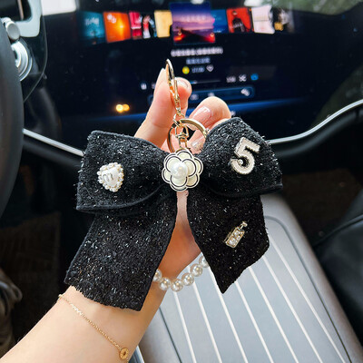 Kreativni Xiaoxiang leptir čvor privjesak za ključeve, ženski modni biserni lanac, privjesak za torbu, privjesak za automobile, personalizirana vrpca, leptir mašna