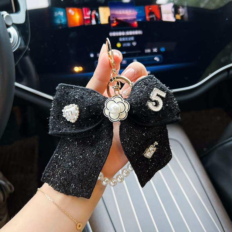 Kreativni Xiaoxiang leptir čvor privjesak za ključeve, ženski modni biserni lanac, privjesak za torbu, privjesak za automobile, personalizirana vrpca, leptir mašna