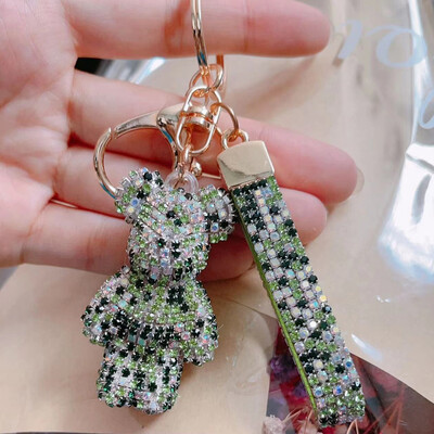 Creative Deimantinis meškiukas Automobilinis raktų pakabukas rankų darbo prabangus raktų pakabukas kalnų krištolo raktų pakabukas Krepšys Pakabukas Lėlės mergaitės dovanų pakabukas