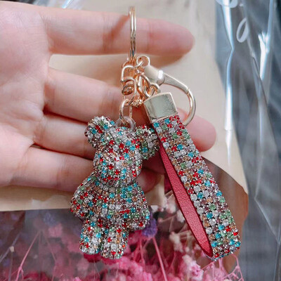 Creative Deimantinis meškiukas Automobilinis raktų pakabukas rankų darbo prabangus raktų pakabukas kalnų krištolo raktų pakabukas Krepšys Pakabukas Lėlės mergaitės dovanų pakabukas